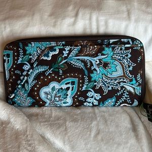 NWT Vintage Vera Bradley Clutch / Travel Document Organizer Java Blue